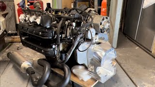 Hillman Imp BMW conversion  fitting the conversion kit to the K1100 engine [upl. by Wally66]