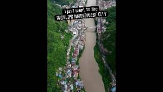 If it is worlds narrowest city travel drone motivation nature facts [upl. by Punak563]