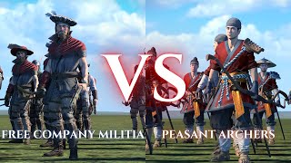 WARHAMMER III Total War  Free Company Militia VS Peasant Archers [upl. by Marquardt]