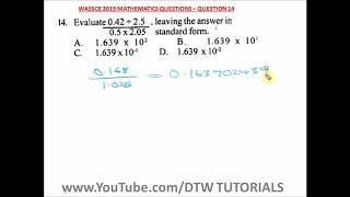 Standard Form Solved WAEC Past Question 2019  Qst 14 [upl. by Formenti]