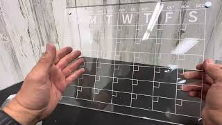 Glass Whiteboard Calendar Monthly Planner White Board Calendar Dry Erase Board Review [upl. by Ococ]