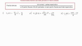 Transformarea fractiilor zecimale periodice in fractii ordinare 5c56wmv [upl. by Aerdma603]