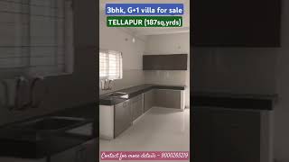 3bhkG1 villa for sale in Tellapur Hyderabad PREMIUM PROPERTY Gachibowli Contact9000265219 [upl. by Elleirol174]