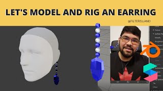 How to rig and add movement to an earring Tutorial in English  Spark AR and Blender [upl. by Ealasaid]