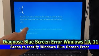 Diagnose Blue Screen Error Windows 10 11  Steps to rectify Windows Blue Screen Error [upl. by Yrtneg]