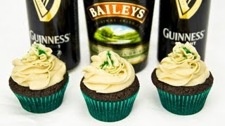 Guinness Chocolate Cupcakes w Baileys Buttercream by Cookies Cupcakes and Cardio [upl. by Occor]