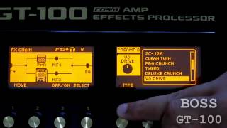 Boss GT100  Tutorial 3  Preamp Configs TComp amp Custom Cabinet [upl. by Letnahc197]