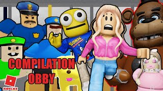 COMPILATION DE 10 OBBY Police FamilyFreddy BarrysEscape BarkyBarbie escapeLarrys dentist♥ [upl. by Annav304]