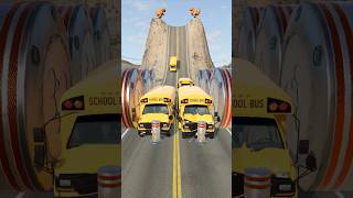 Multiple School Buses vs Hydraulic Crush  BeamNGDrive [upl. by Ydnec]