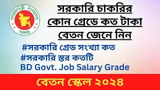 সরকারি চাকরিতে কোন গ্রেডে কত বেতন বিস্তারিত ।। Govt Job Salary In Bd 2024 ।। Find The Job BD [upl. by Urien938]