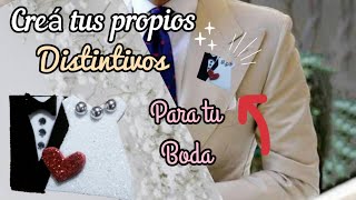 Como hacer distintivos para boda manualidades 93 [upl. by Leissam389]