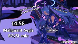 PSO2NGS BOSL Malignant Dark Falz Aegis solo 1458ish 80 Cap Melek prePreset changes [upl. by Akeimahs]