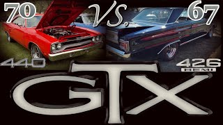 1967 Plymouth GTX HEMI VS 1970 GTX 440 VIEWERS CHOICE [upl. by Suqram]