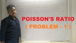 POISSONS RATIO PROBLEM 1  Hindi   Strength of Materials [upl. by Lahcim]