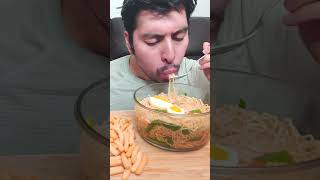 Noodle soup and shrimp crackers eating sounds mukbang shorts asmr [upl. by Jackson]