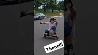 HUGE  massive white THANE marks longboard skate downhill fast sendit skateboard fullsend [upl. by Irec]