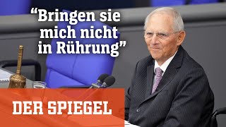 Schäubles Auftritt im neuen Bundestag »Bringen Sie mich nicht in Rührung«  DER SPIEGEL [upl. by Eidnahs]