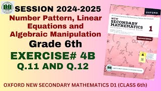 Ex 4B Q 11 and Q 12  Class 6 Math D1  Linear equations and algebraic manipulation [upl. by Yenruoc]