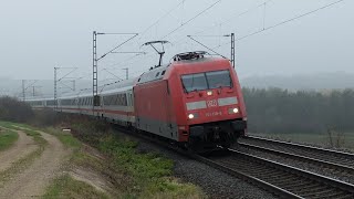 Bahnverkehr bei Treuchtlingen im Nebel [upl. by Bailie]