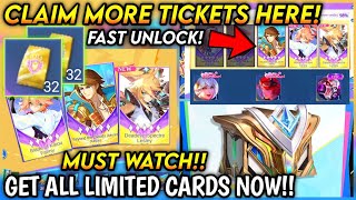 CLAIM FAST GET 32 ADVANCE TICKETS TO UNLOCK ALL LIMITED CARDS  SILVANNA GALLERY EVENT  MLBB [upl. by Eniroc65]