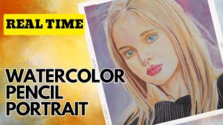 The Right way to use watercolor pencilsHow to draw a portrait with watercolor [upl. by Folger709]