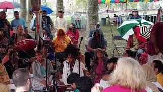 Keshava Chants Hare Krishna in Philadelphia Rathayatra Kirtan Tent [upl. by Treve]