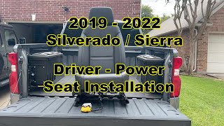 2019  2022 Silverado  Sierra Driver Power Seat Installation [upl. by Derwin]