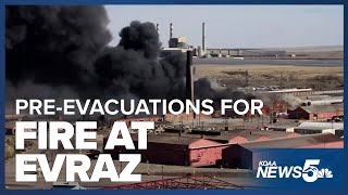 EVRAZ Steel Mill fire prompts Salt Creek neighborhood preevacuation [upl. by Ener]