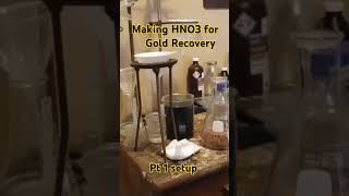 Making hno3 from kno3 metal and h2so4 forfun diy chemistry nitricacid goldrecovery hno3 crazy [upl. by Berenice]