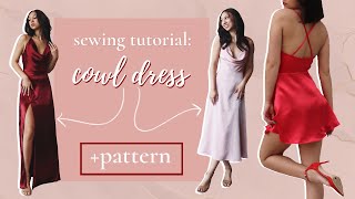 How to Sew a Cowl Dress  PATTERN  Perfect DIY for Prom Homecoming amp Wedding Guest Dresses [upl. by Saxela]