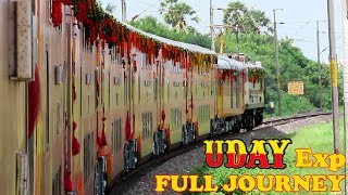 UDAY EXPRESS FULL JOURNEY  VISAKHAPATNAMVIJAYAWADA  DECORATED DOUBLE DECKER  INDIAN RAILWAYS [upl. by Ahsiam]