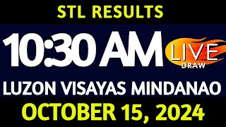 Stl Result Today 1030 am draw October 15 2024 Tuesday Luzon Visayas and Mindanao Area LIVE [upl. by Akitnahs]