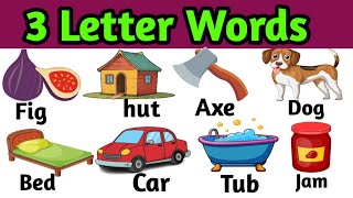 Three Letter Words  Preschool Learning  3 Letter Words kids Education Video The kituu world [upl. by Stoddard]