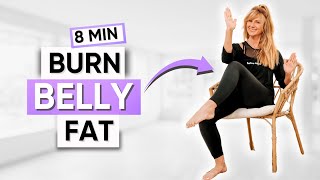 Lose Belly Fat Sitting Down 8Minute Seated Abs Lower Belly Fat Workout [upl. by Olimac]