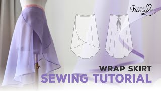 How to make ballet wrap skirt  Sewing tutorial for beginners [upl. by Eiggam443]