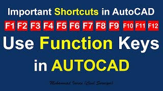 Important Shortcut Keys in AutoCAD  Use Function Keys Shortcut  Keyboard Shortcuts in AutoCAD [upl. by Enilesoj]