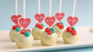 Valentines Day Cake Pop Tutorial  how to Valentines Gift Idea [upl. by Hgielah]