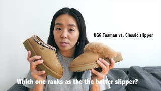 UGG Classic Slipper 2 vs UGG Tasman Slipper Shoe Review [upl. by Reggy]