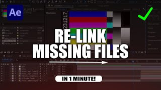 How to ReLink Missing files in AFTER EFFECT [upl. by Tymes]