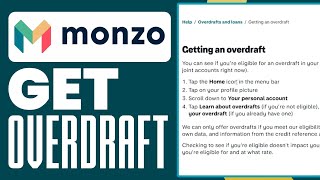 How To Get An Overdraft In Monzo Bank 2024 Updated [upl. by Anitan]