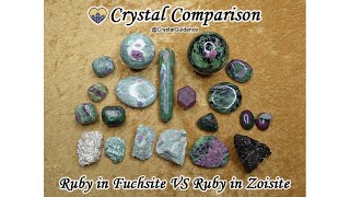 Crystal Comparison Ruby in Fuchsite VS Ruby in Zoisite [upl. by Yasibit555]