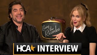 Nicole Kidman amp Javier Bardem Talk Being The Ricardos  HCA Exclusive Interview [upl. by Ahsimal342]