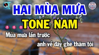 Karaoke Hai Mùa Mưa Tone Nam  Cm  Nhạc Sống Mới Nhất 2023  Phước Hiệp [upl. by Eedrahs332]