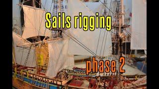 HMS Endeavour  part 47 Sails Rigging phase 2 [upl. by Mil]