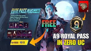 OMG 😱 A9 Royal Pass In Zero Uc  How To Get Free A9 Royal Pass In Bgmi  Free 360 Uc In Bgmi [upl. by Azeria]