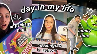 DAY IN THE LIFE OF AN INFLUENCER  PR packages family school meetings [upl. by Bernadette365]