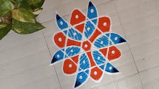 Simple dot kolam68  53 dots kolam [upl. by Htiel]