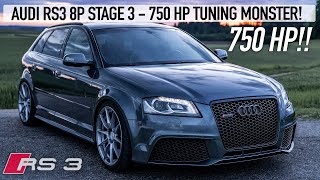 MONSTER AUDI RS3 8P STAGE 3 750HP850NM  5CYLINDER MISSILE 100200 IN 5 SECONDS  IN DETAIL [upl. by Lebar]