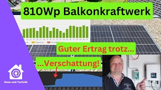 Guter Ertrag und Einsparungen trotz Verschattung für unser 810Wp Balkonkraftwerk im Mai 2023 [upl. by Assener]