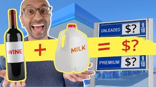 Mixing wine and milk to convert gas prices [upl. by Ynnep]